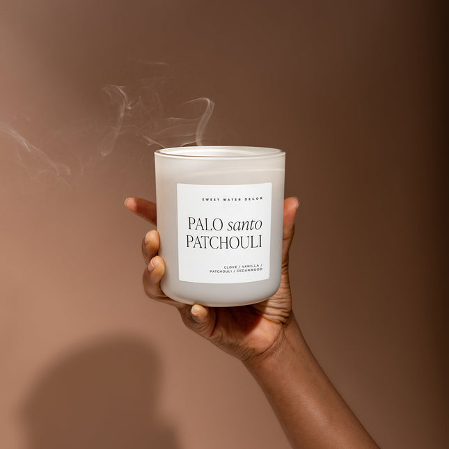 Palo Santo Patchouli Soy Candle - Tan Matte Jar - 15 oz - Tony's Home Furnishings