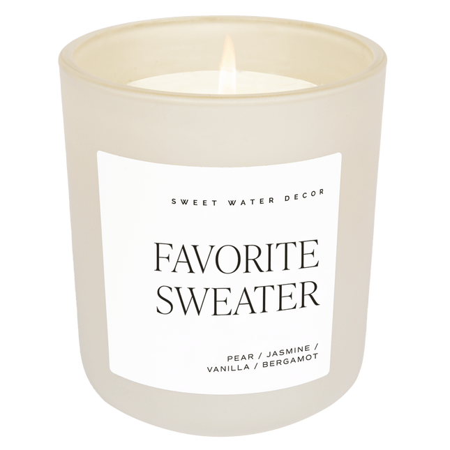 Favorite Sweater Soy Candle - Tan Matte Jar - 15 oz - Tony's Home Furnishings