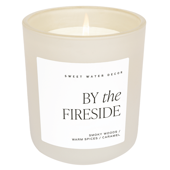 By The Fireside Soy Candle - Tan Matte Jar - 15 oz - Tony's Home Furnishings