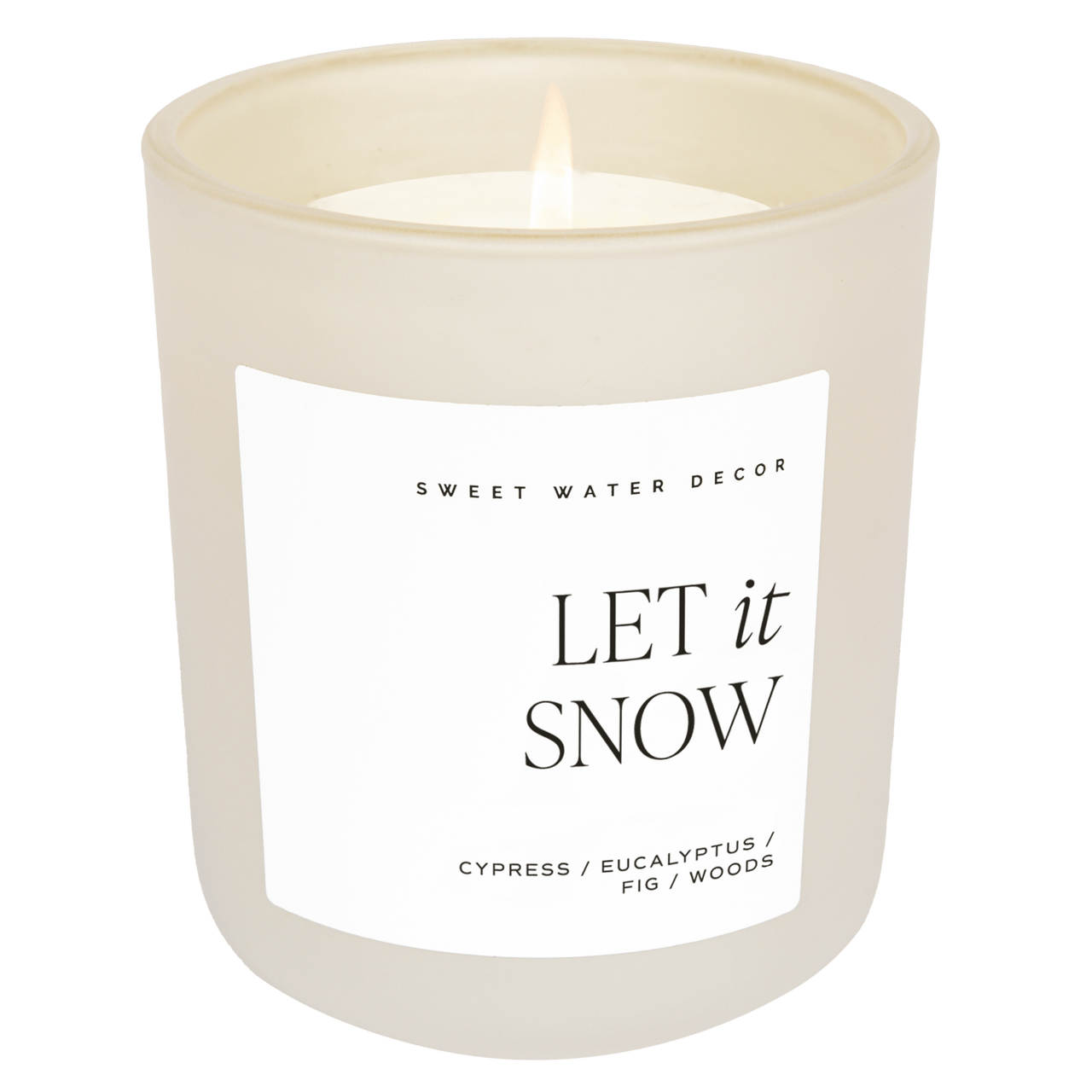 Let It Snow Soy Candle - Tan Matte Jar - 15 oz - Tony's Home Furnishings