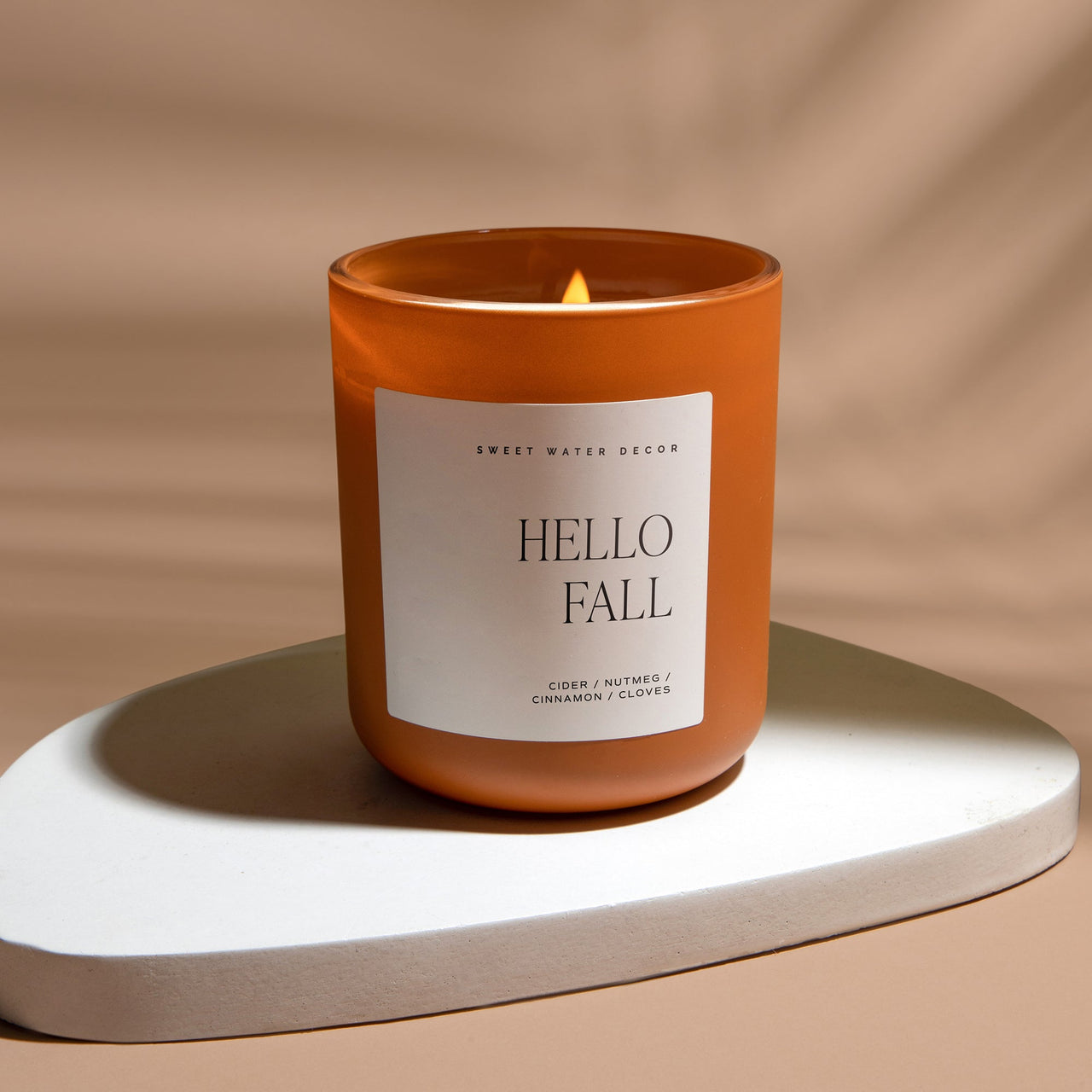 Hello Fall Soy Candle - Orange Matte Jar - 15 oz - Tony's Home Furnishings