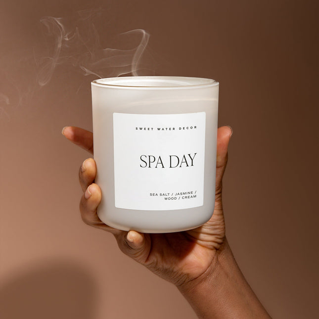 Spa Day Soy Candle - Tan Matte Jar - 15 oz - Tony's Home Furnishings