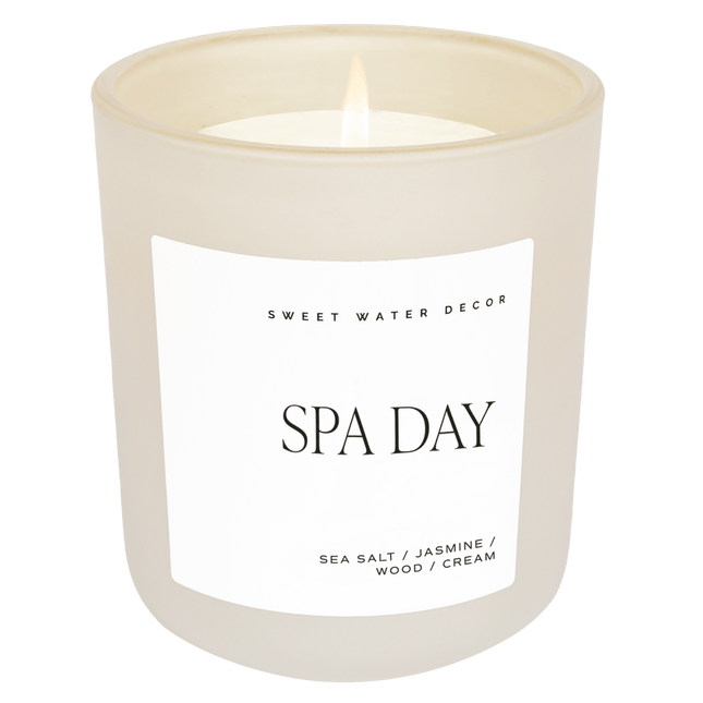 Spa Day Soy Candle - Tan Matte Jar - 15 oz - Tony's Home Furnishings