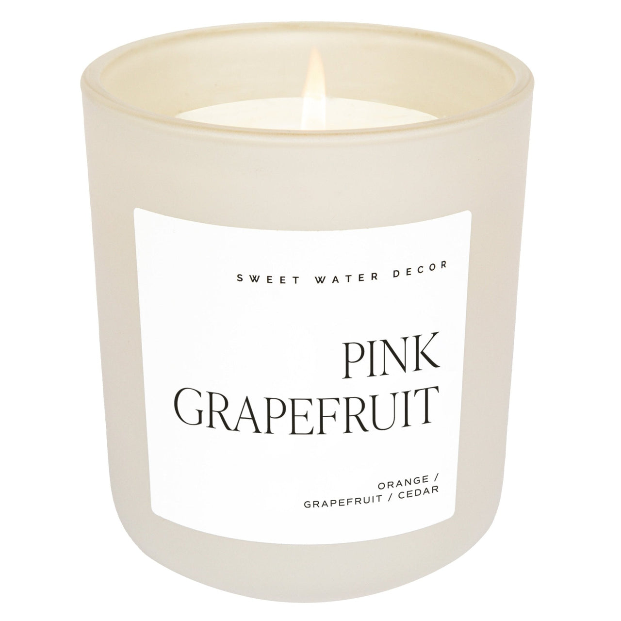 Pink Grapefruit Soy Candle - Tan Matte Jar - 15 oz - Tony's Home Furnishings