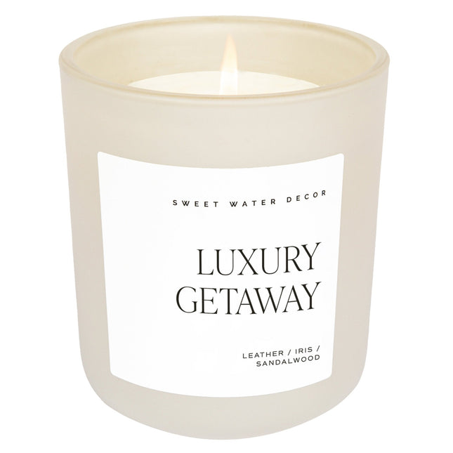 Luxury Getaway Soy Candle - Tan Matte Jar - 15 oz - Tony's Home Furnishings