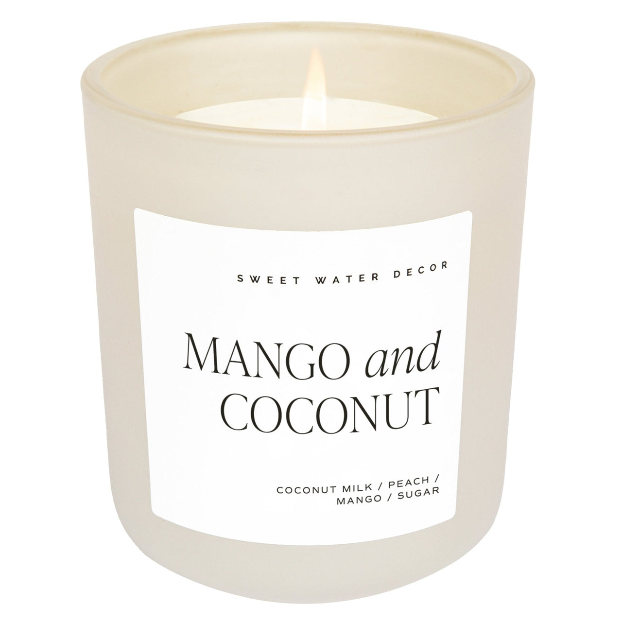 Mango and Coconut Soy Candle - Tan Matte Jar - 15 oz - Tony's Home Furnishings