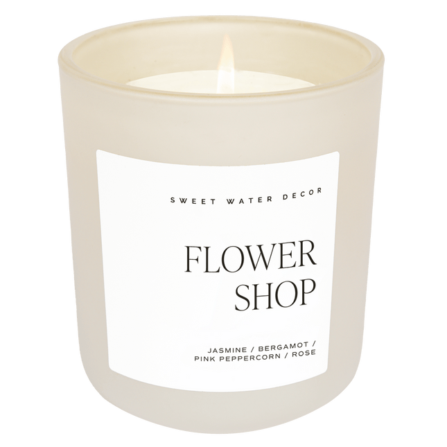 Flower Shop Soy Candle - Tan Matte Jar - 15 oz - Tony's Home Furnishings