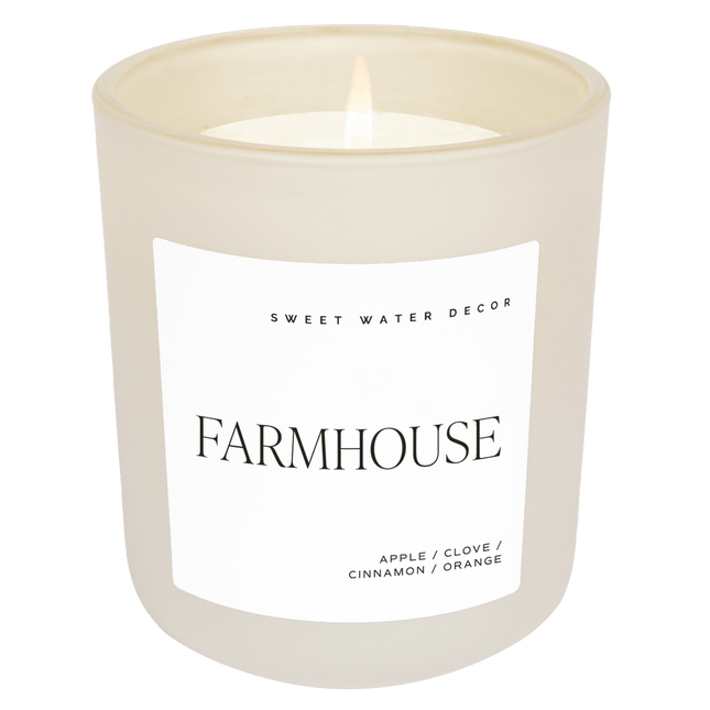 Farmhouse Soy Candle - Tan Matte Jar - 15 oz - Tony's Home Furnishings