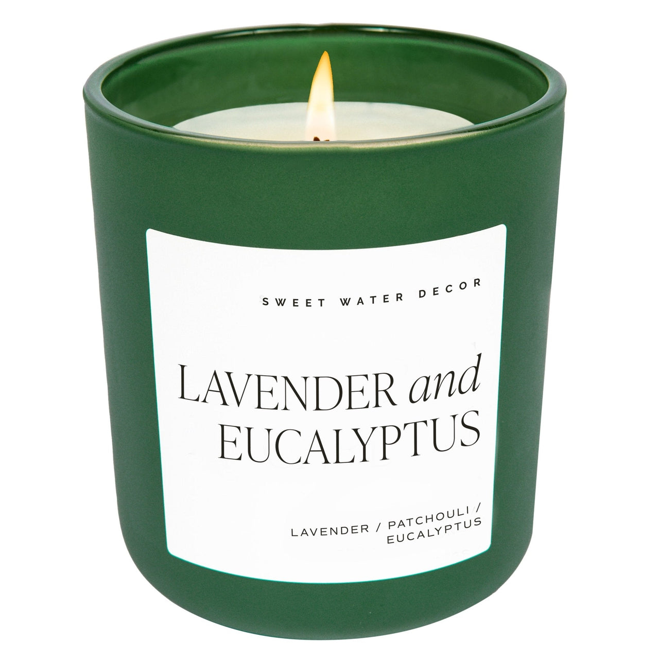 Lavender and Eucalyptus Soy Candle - Green Matte Jar - 15 oz - Tony's Home Furnishings
