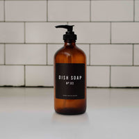 Thumbnail for 16oz Amber Glass Dish Soap Dispenser - Black Label