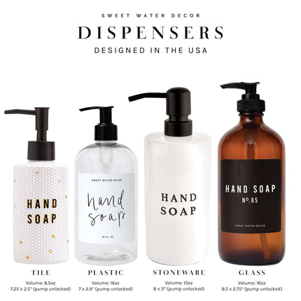 16oz Clear Plastic Shampoo Dispenser - Black Label Sweet Water Decor 