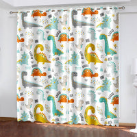 Dinosaur Curtains Blackout Window Treatments Drapes Room Decoration
