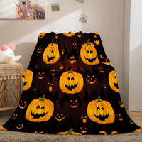 Halloween Pumpkin Flannel Fleece Throw Cosplay Blanket