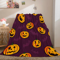 Halloween Pumpkin Flannel Fleece Throw Cosplay Blanket