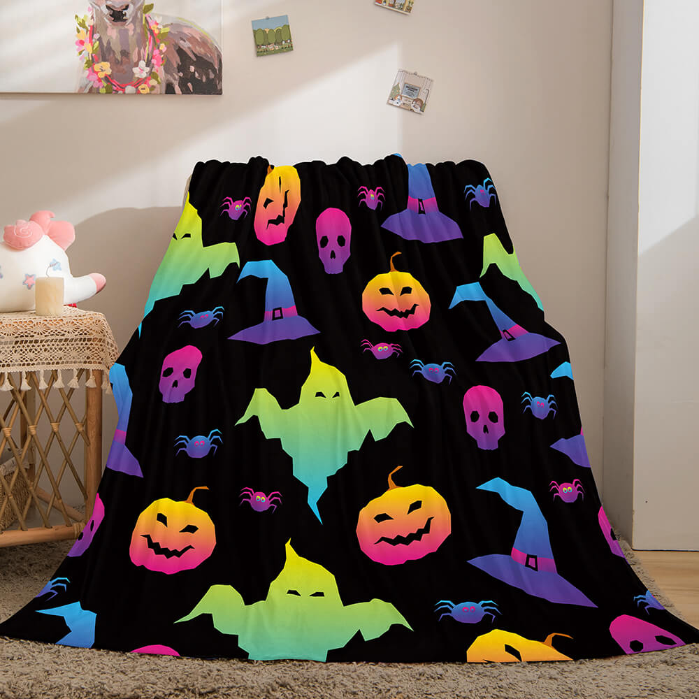 Halloween Pumpkin Flannel Fleece Throw Cosplay Blanket