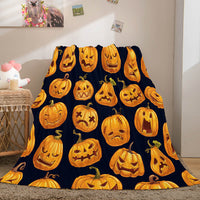 Halloween Pumpkin Flannel Fleece Throw Cosplay Blanket
