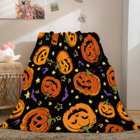 Halloween Pumpkin Flannel Fleece Throw Cosplay Blanket