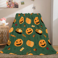 Halloween Pumpkin Flannel Fleece Throw Cosplay Blanket