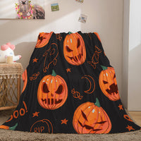 Halloween Pumpkin Flannel Fleece Throw Cosplay Blanket