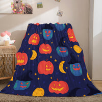 Halloween Pumpkin Flannel Fleece Throw Cosplay Blanket