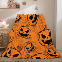 Halloween Pumpkin Flannel Fleece Throw Cosplay Blanket