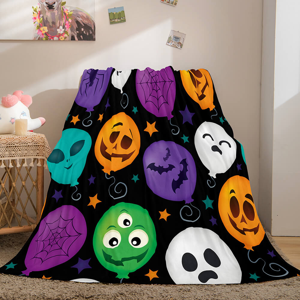 Halloween Pumpkin Flannel Fleece Throw Cosplay Blanket