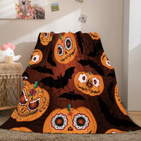 Halloween Pumpkin Flannel Fleece Throw Cosplay Blanket