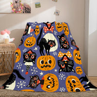 Halloween Pumpkin Flannel Fleece Throw Cosplay Blanket