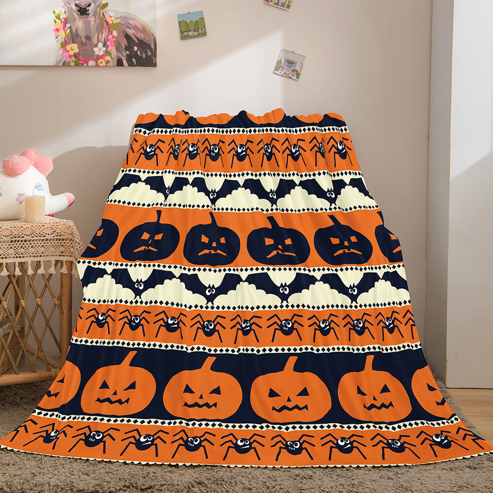 Halloween Pumpkin Flannel Fleece Throw Cosplay Blanket