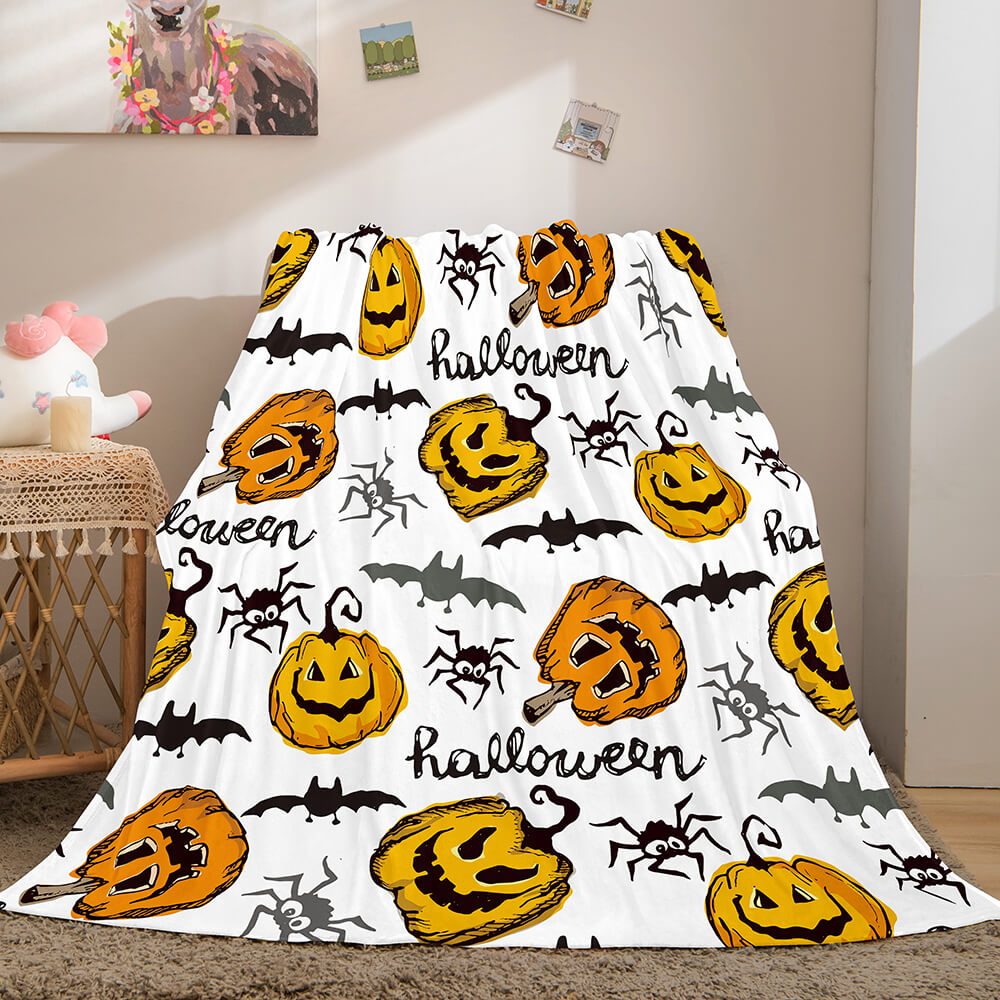 Halloween Pumpkin Flannel Fleece Throw Cosplay Blanket