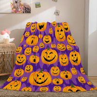 Halloween Pumpkin Flannel Fleece Throw Cosplay Blanket