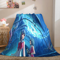 Hatsune Miku Cosplay Flannel Blanket Throw