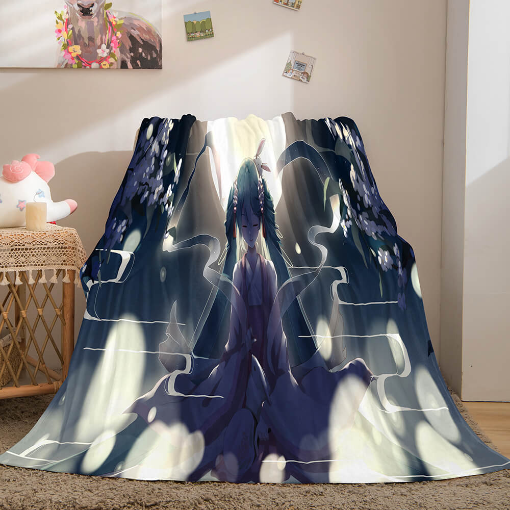 Hatsune Miku Cosplay Flannel Blanket Throw
