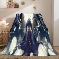 Hatsune Miku Cosplay Flannel Blanket Throw