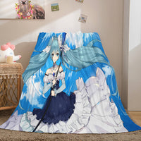 Hatsune Miku Cosplay Flannel Blanket Throw