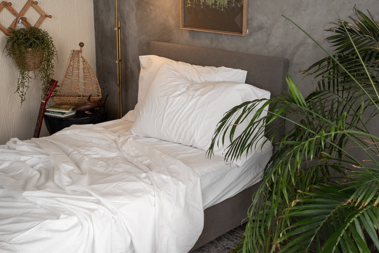 Kids Crinkle Percale Organic Cotton Sheet Set + Pillowcases Nest Bedding® 