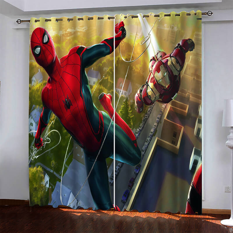 Marvel Spiderman Pattern Curtains Blackout Window Drapes