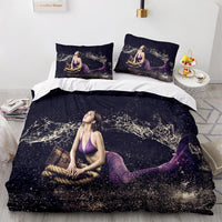 Mermaid Cosplay Bedding Set Kids Quilt Cover