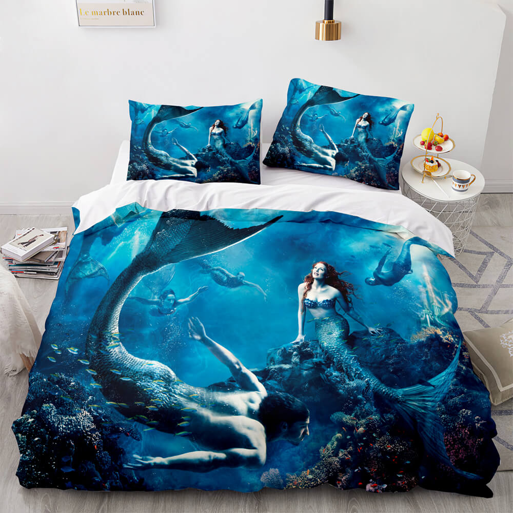 Mermaid Cosplay Bedding Set Kids Quilt Cover