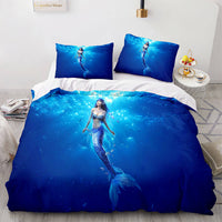 Mermaid Cosplay Bedding Set Kids Quilt Cover