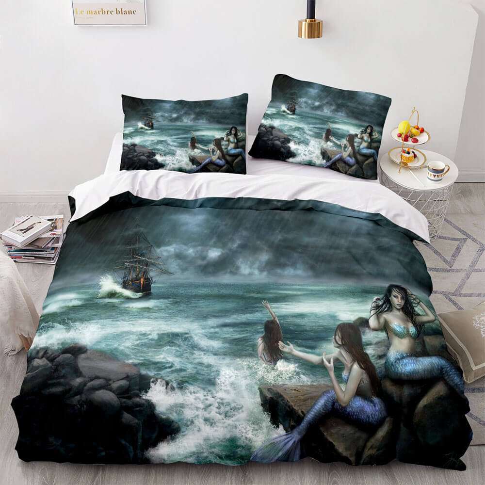 Mermaid Cosplay Bedding Set Kids Quilt Cover