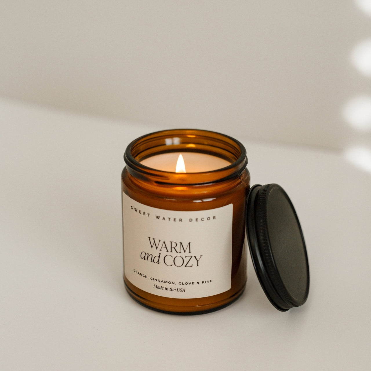 Warm and Cozy Soy Candle - Amber Jar - 9 oz - Tony's Home Furnishings