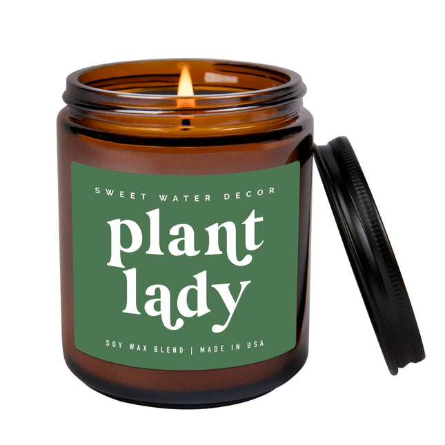 Plant Lady Soy Candle - Amber Jar - 9 oz (Wildflowers and Salt) - Tony's Home Furnishings