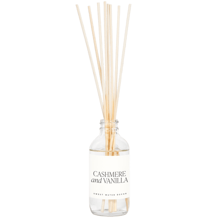 Cashmere and Vanilla Clear Reed Diffuser Sweet Water Decor 