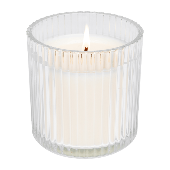 Weekend Fluted Soy Candle - Ribbed Glass Jar - 11 oz - Tony's Home Furnishings