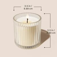 Thumbnail for Warm and Cozy Fluted Soy Candle - Ribbed Glass Jar - 11 oz - Tony's Home Furnishings