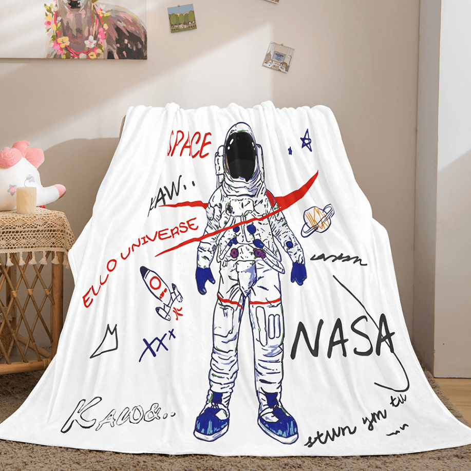 Space Astronaut Blanket Soft Flannel Blanket