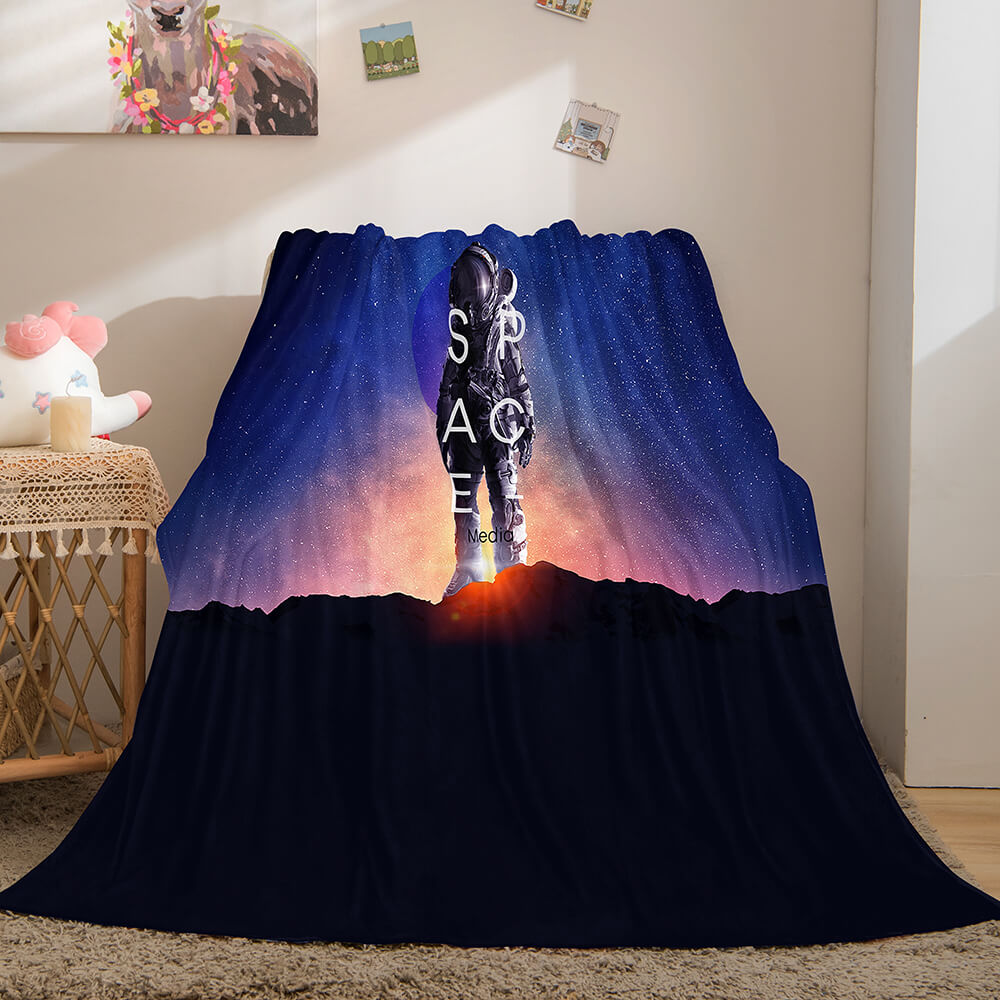 Space Astronaut Blanket Soft Flannel Blanket