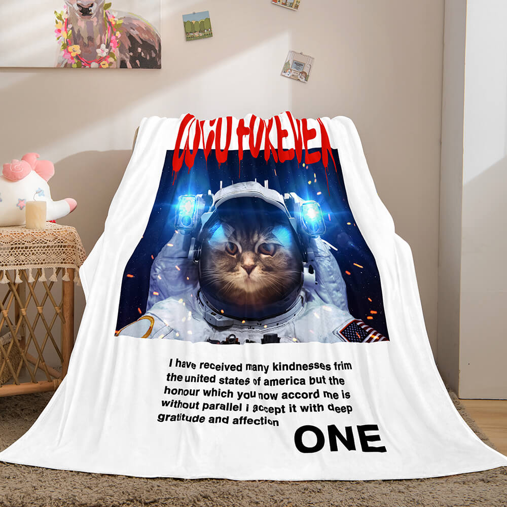 Space Astronaut Blanket Soft Flannel Blanket