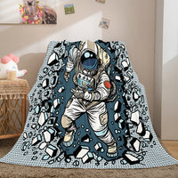 Space Astronaut Blanket Soft Flannel Blanket